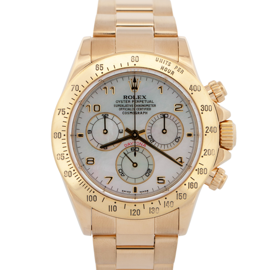 Rolex Daytona Cosmograph FACTORY MOP 18K Yellow Gold Oyster Watch 40mm 116528