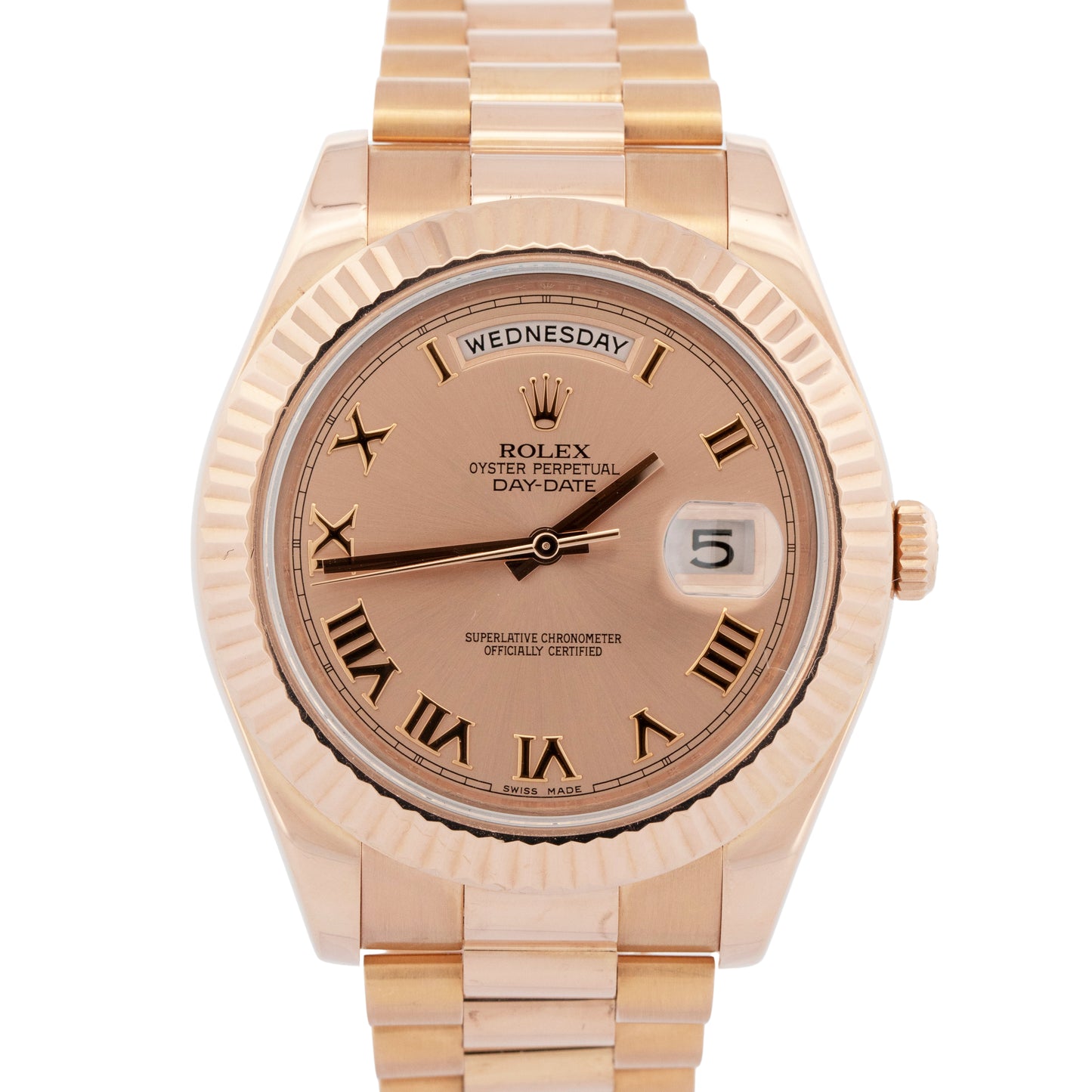 Rolex Day-Date II 218235 President 18K Rose Gold Sundust Roman 41mm Watch