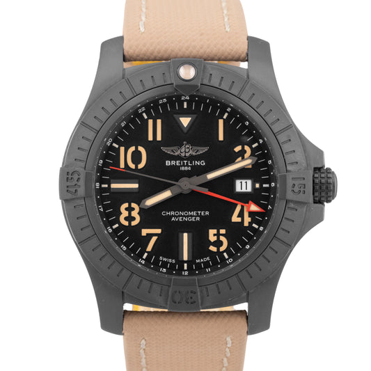 Breitling Avenger GMT Night Mission 45 TITANIUM DLC Black 45mm Watch V32395