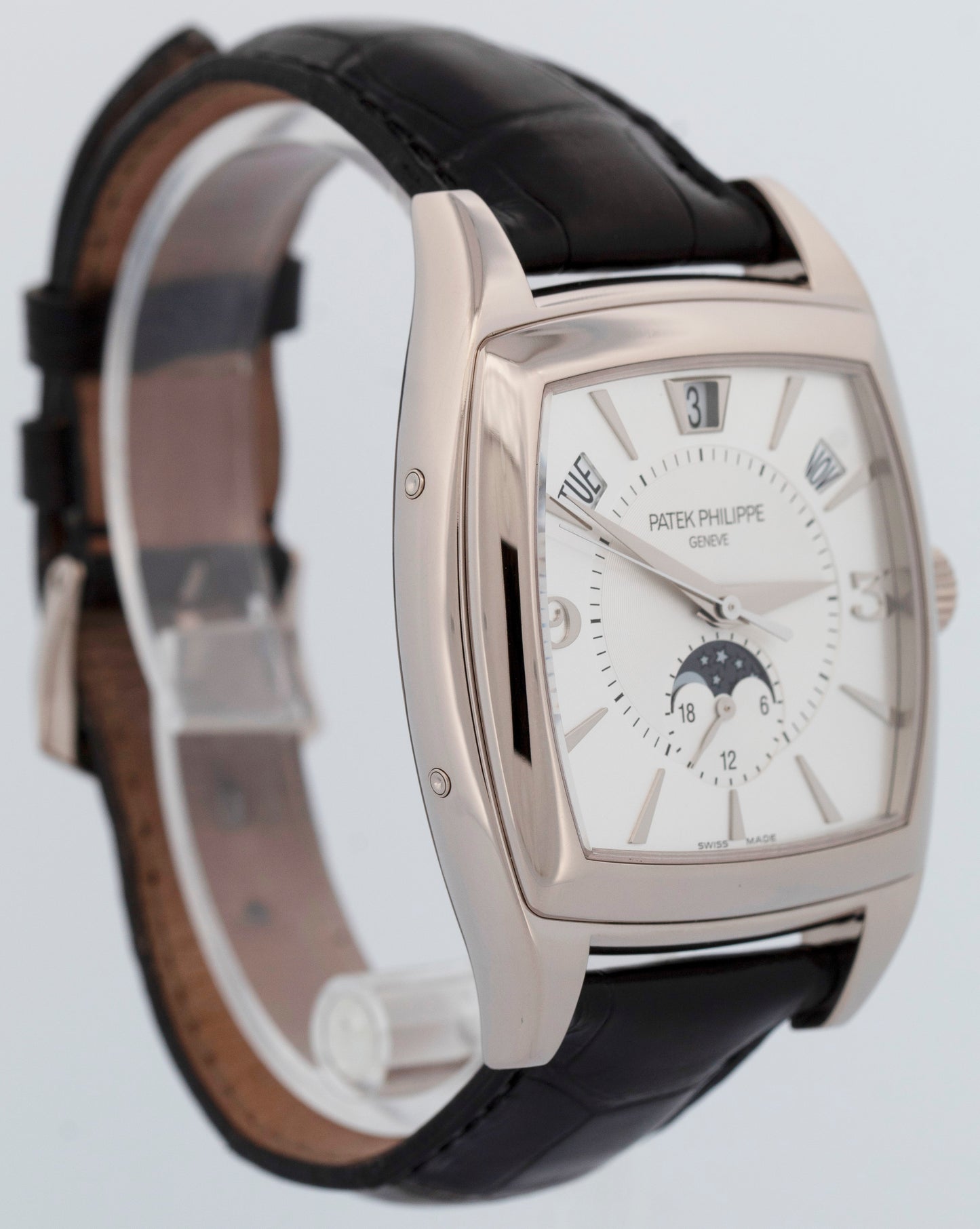 PAPERS Patek Philippe Gondolo Calendario 18k White Gold 51mm 5135G Watch BOX