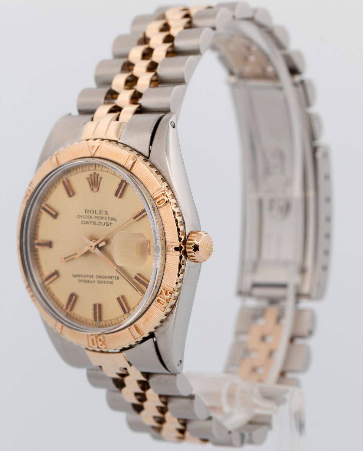 Rolex DateJust Turn-O-Graph 1625 Champagne Two-Tone Yellow Gold 36mm Watch