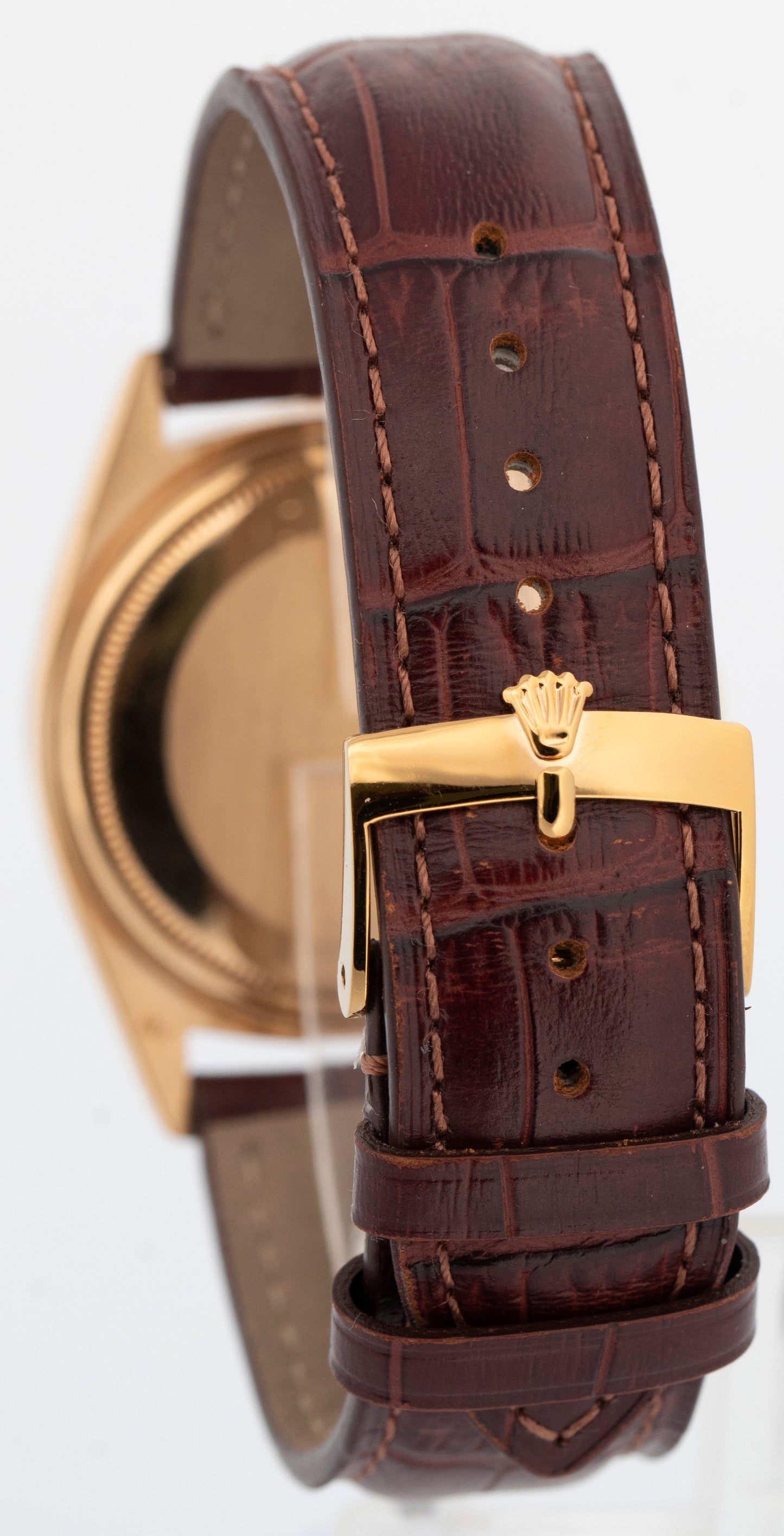 Rolex Day-Date President Black PATINA 18K Yellow Gold Fluted 36mm 1803 Watch