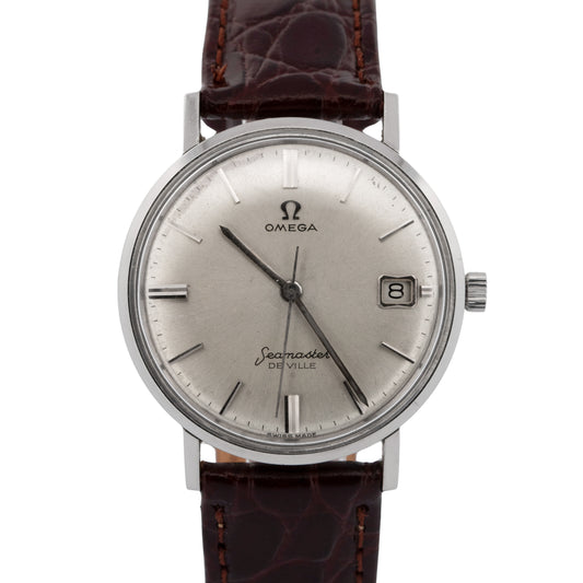 Omega Seamaster De Ville Silver Stainless Steel Date 34mm 14775 Manual Watch