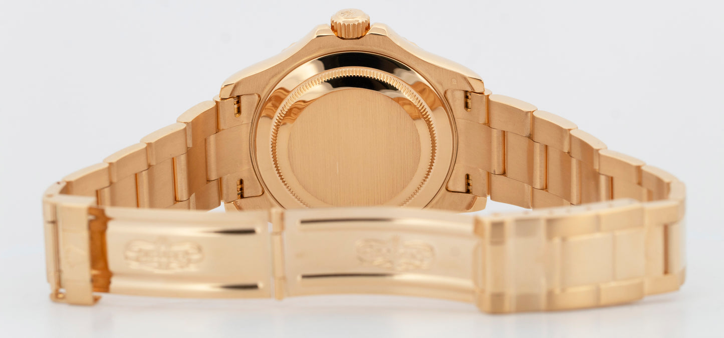 Rolex Yacht-Master 40mm WHITE 18K Yellow Gold NO-HOLES Oyster Watch 16628