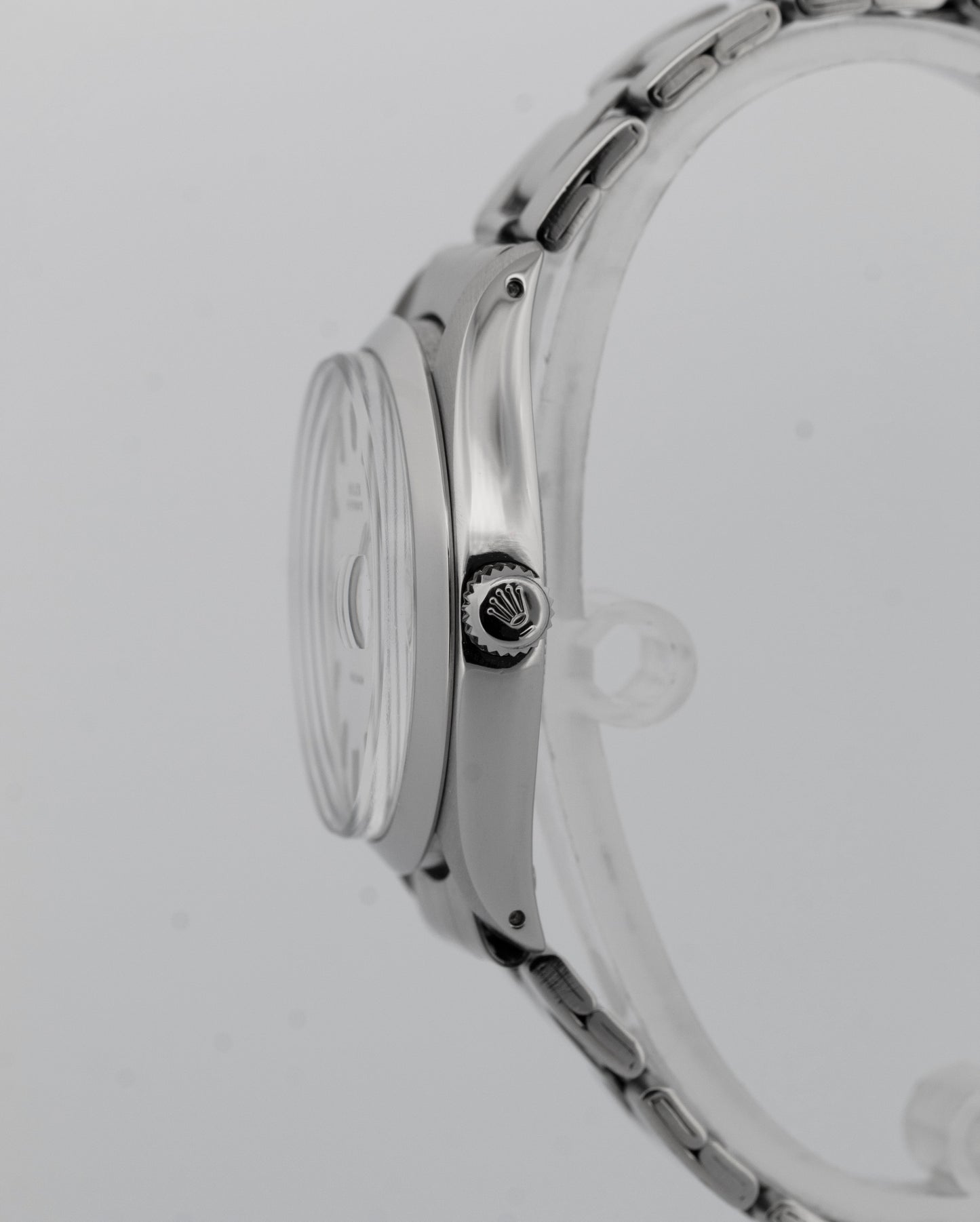 Vintage Rolex Oysterdate Precision White Stainless Steel 34mm Watch 6694