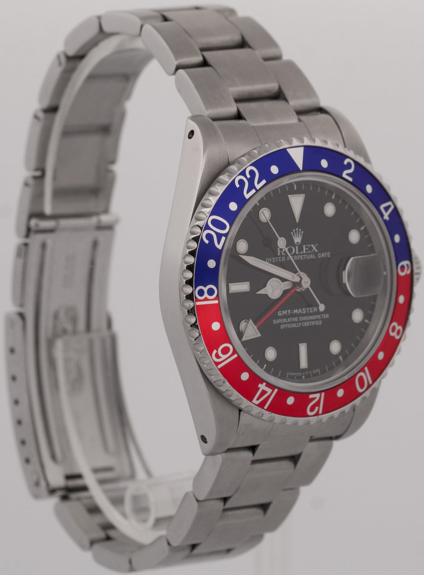 1995 PAPERS Rolex GMT-Master II PEPSI Red Blue Steel OYSTER 40mm 16710 Watch BOX