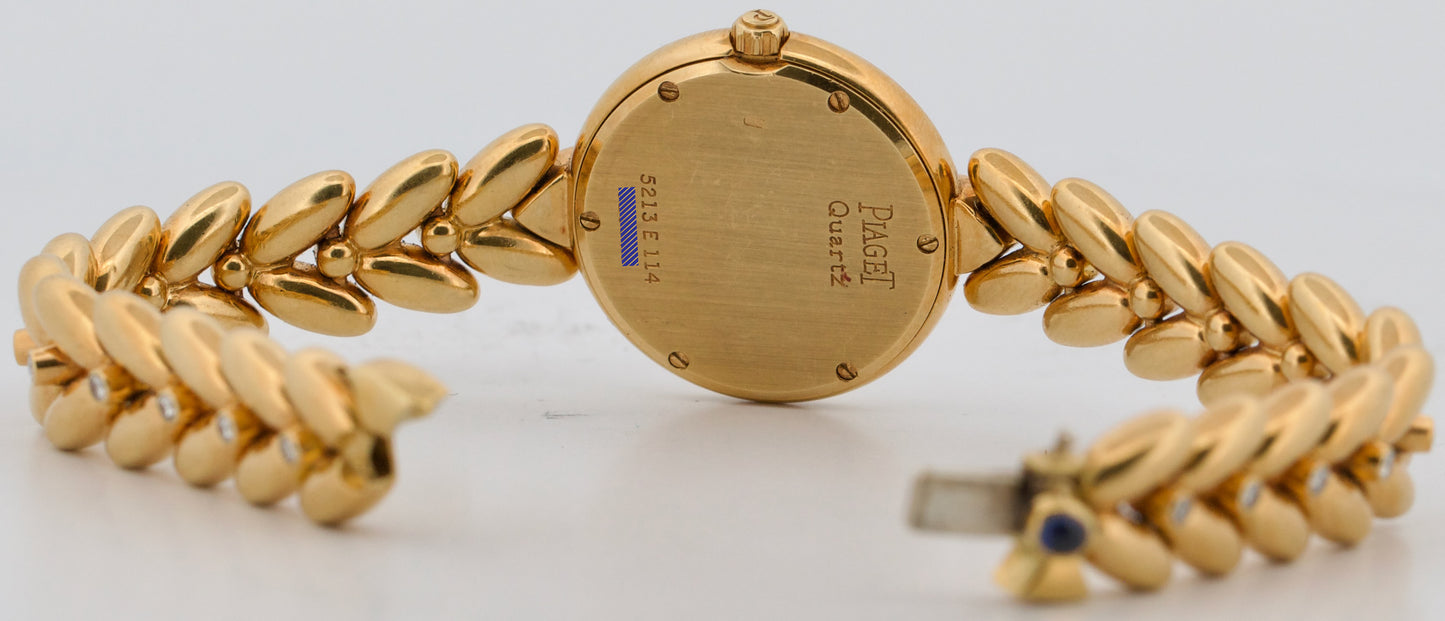 2009 PAPERS Ladies Piaget 18K Gold BLUE LAPIS DIAMOND Quartz 23mm 5213 E 114 BOX