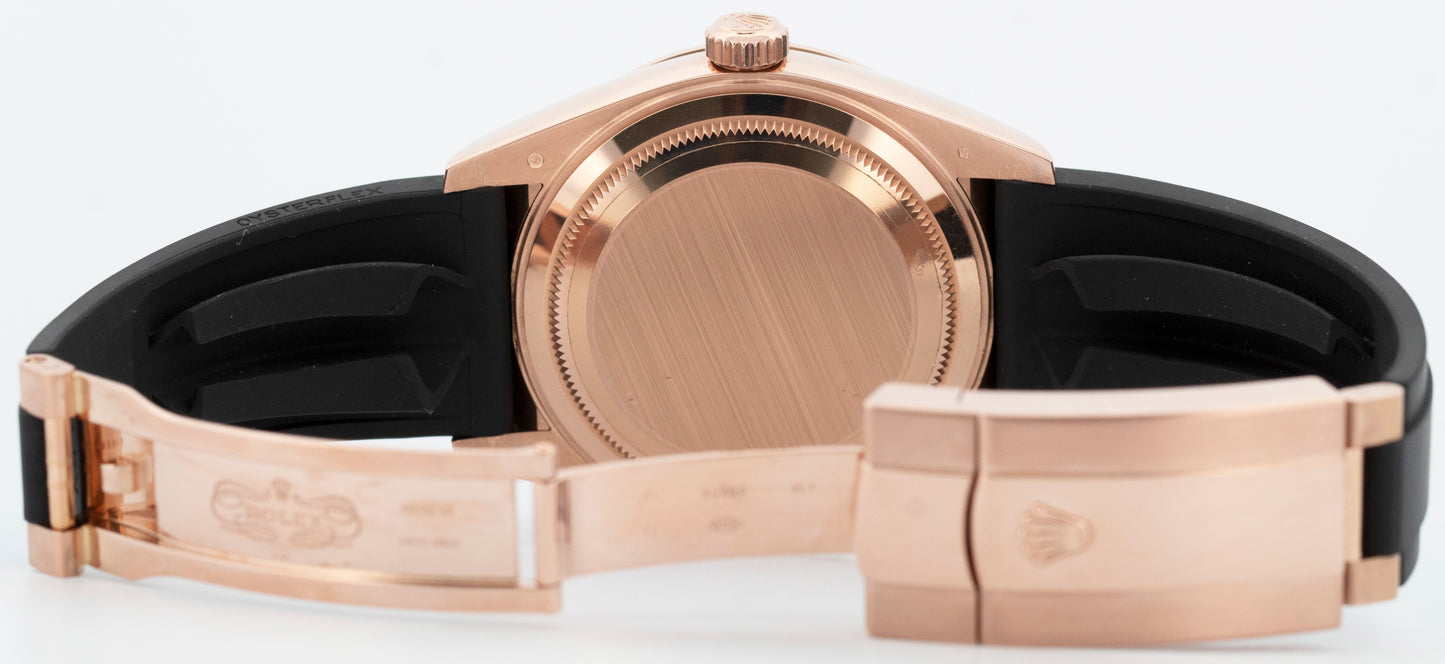 PAPERS Rolex Sky-Dweller WHITE 18K Rose Gold Fluted Oysterflex 326235 42mm BOX