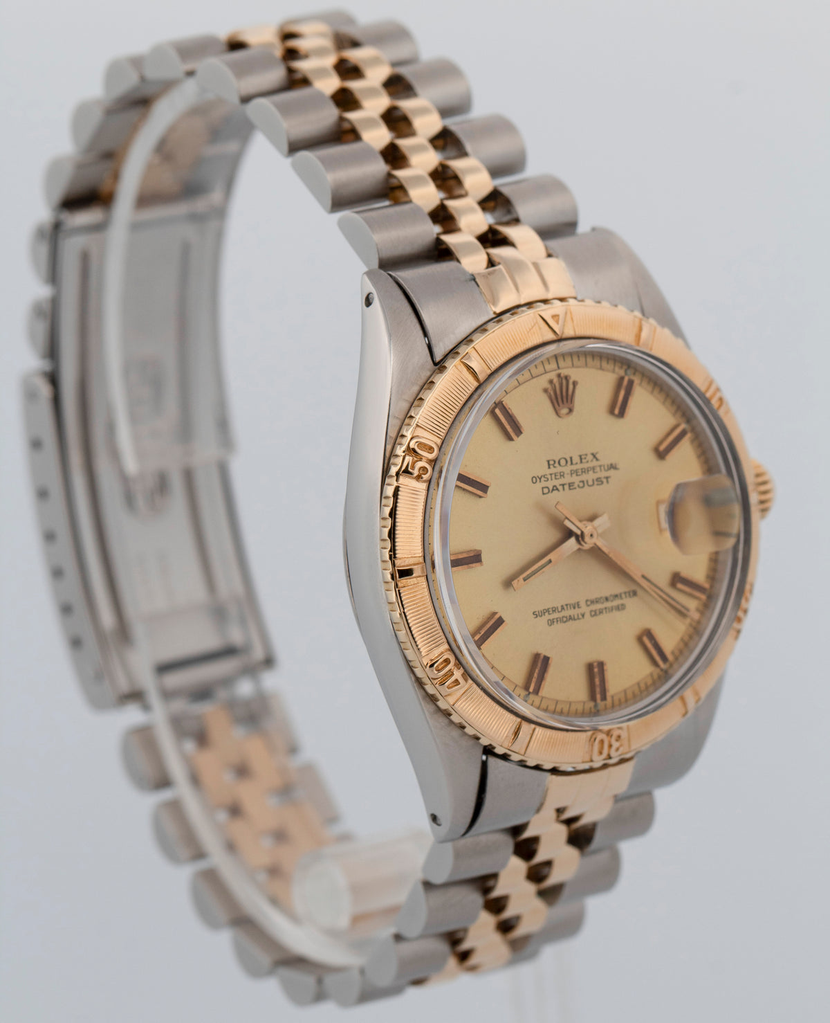 Rolex DateJust Turn-O-Graph 1625 Champagne Two-Tone Yellow Gold 36mm Watch