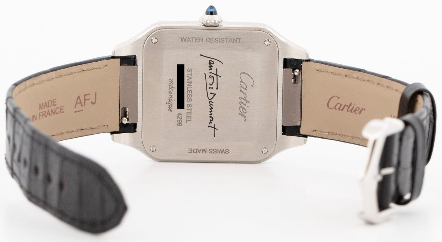 New 2026 Cartier Santos-Dumont Large Black Lacquer WSSA0046 4298 Box Papers