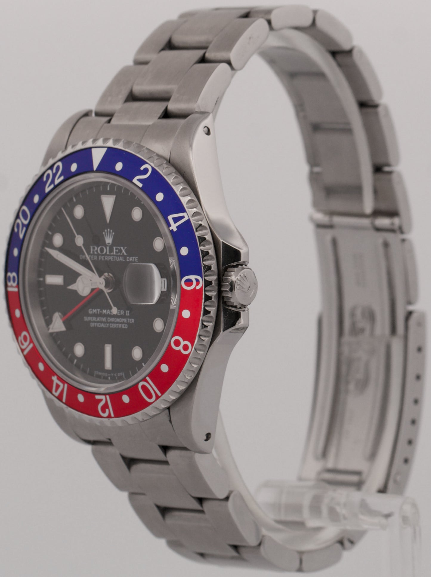 1995 PAPERS Rolex GMT-Master II PEPSI Red Blue Steel OYSTER 40mm 16710 Watch BOX