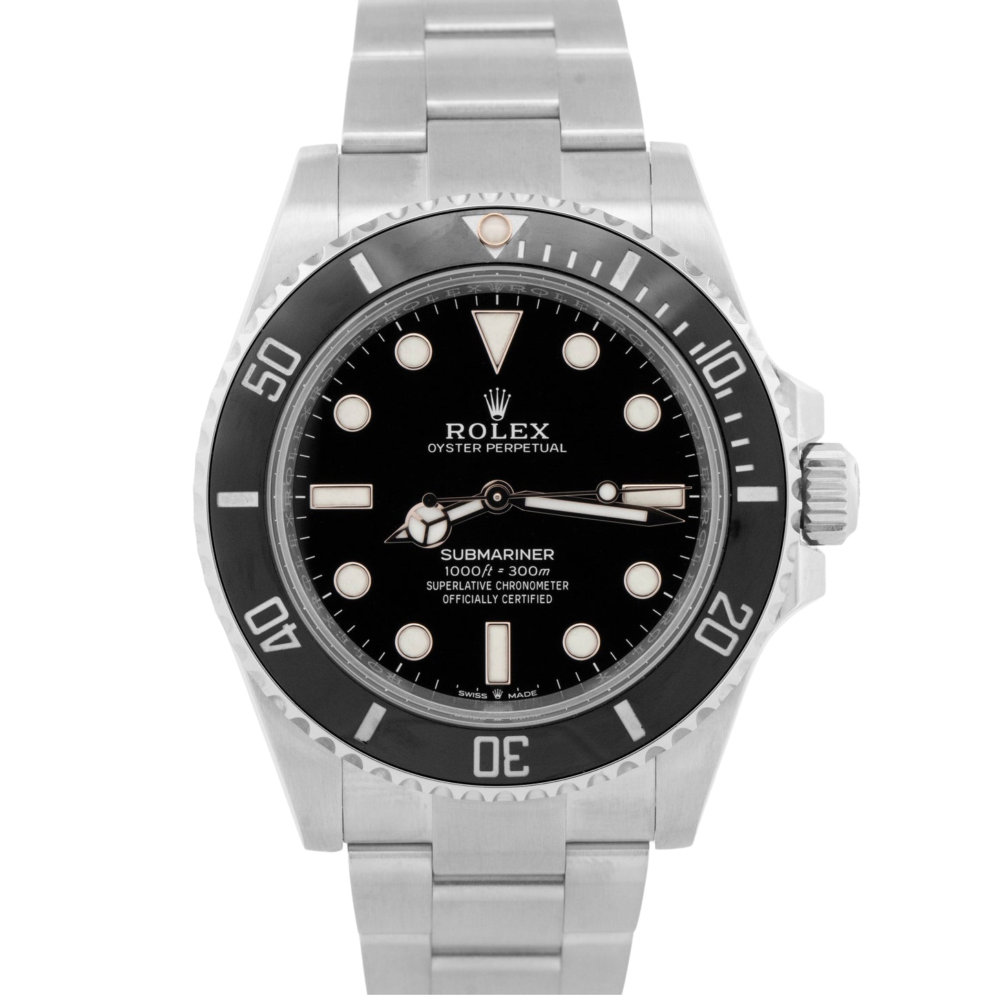 Rolex Submariner No-Date BLACK Stainless Steel 41mm Ceramic Watch 124060 LN