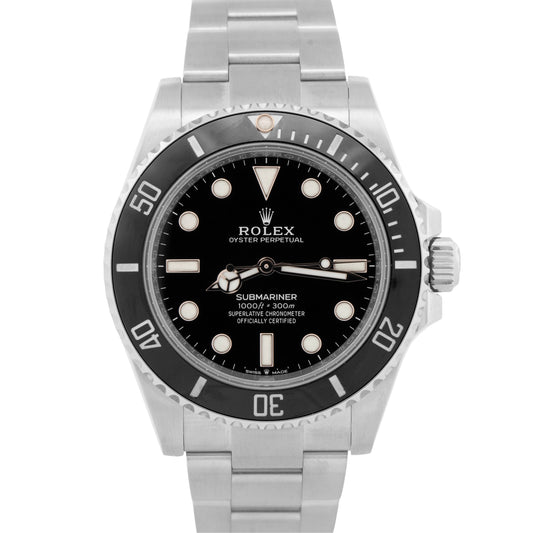 Rolex Submariner No-Date BLACK Stainless Steel 41mm Ceramic Watch 124060 LN