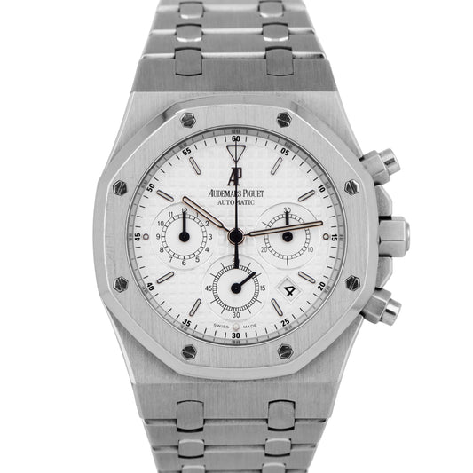 Audemars Piguet Royal Oak Chronograph White 39mm Stainless Steel 26300ST BOX