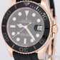 MINT Rolex Yacht-Master Black 18K Rose Gold Oysterflex Rubber 37mm Watch 268655