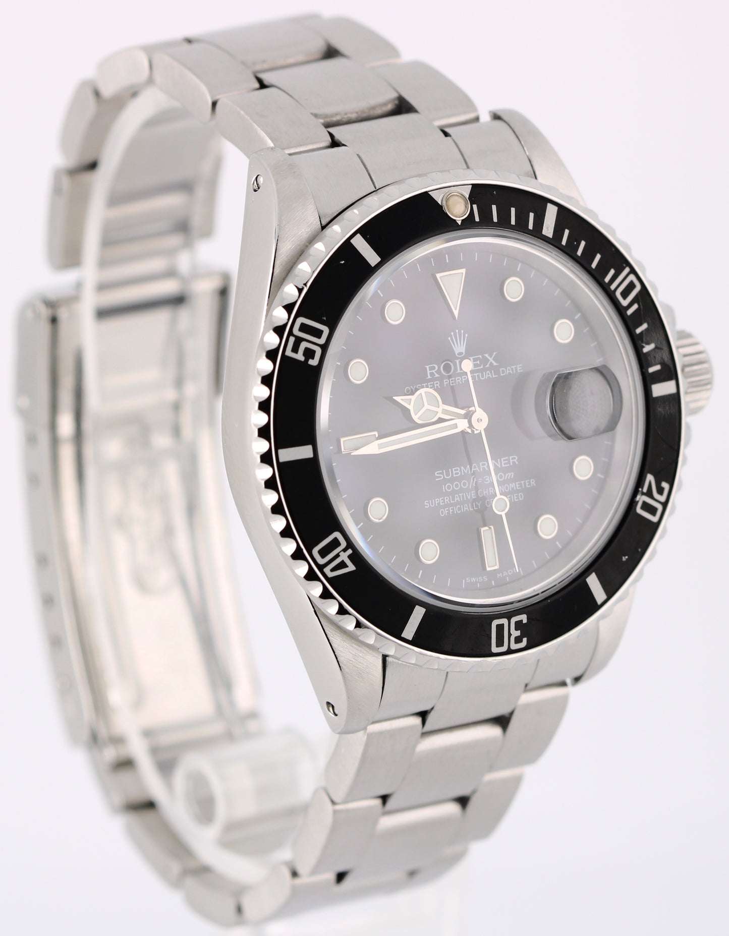VINTAGE Rolex Submariner Date Stainless Steel Black 40mm 168000 Watch