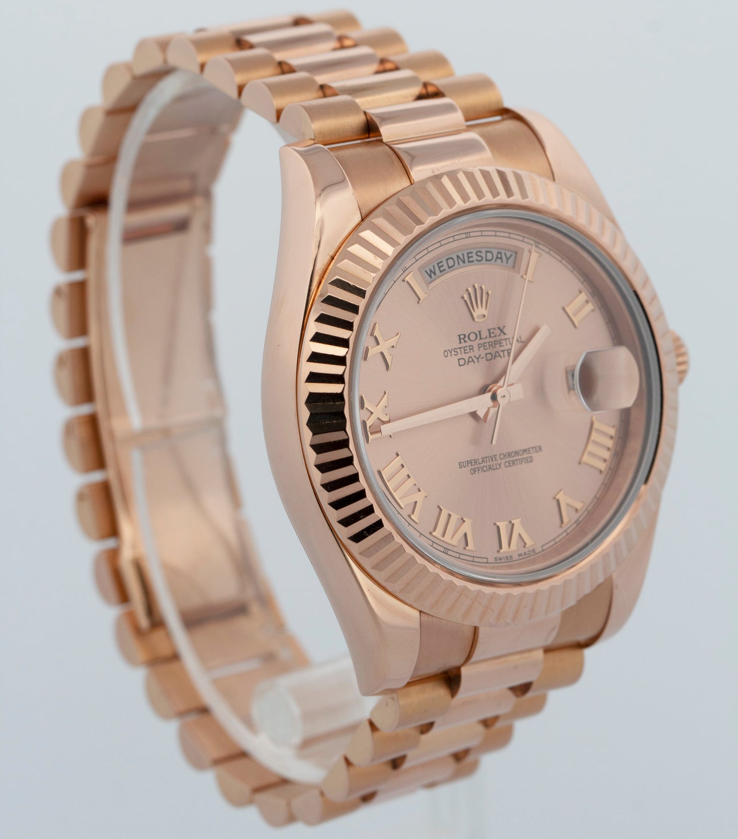 Rolex Day-Date II 218235 President 18K Rose Gold Sundust Roman 41mm Watch