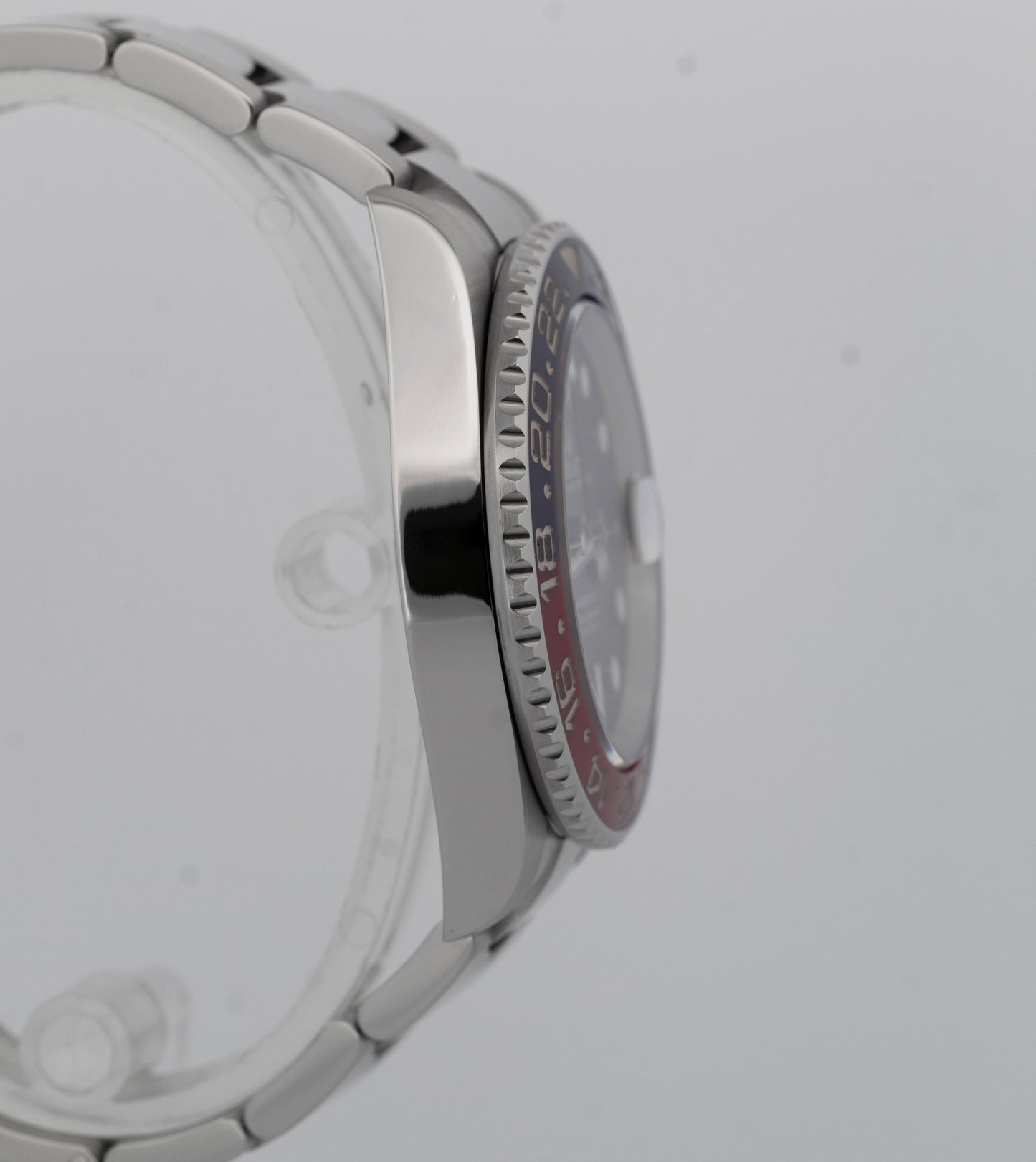 Rolex GMT-Master II 40mm PEPSI Red Blue Stainless Steel Oyster Watch 126710 BLRO