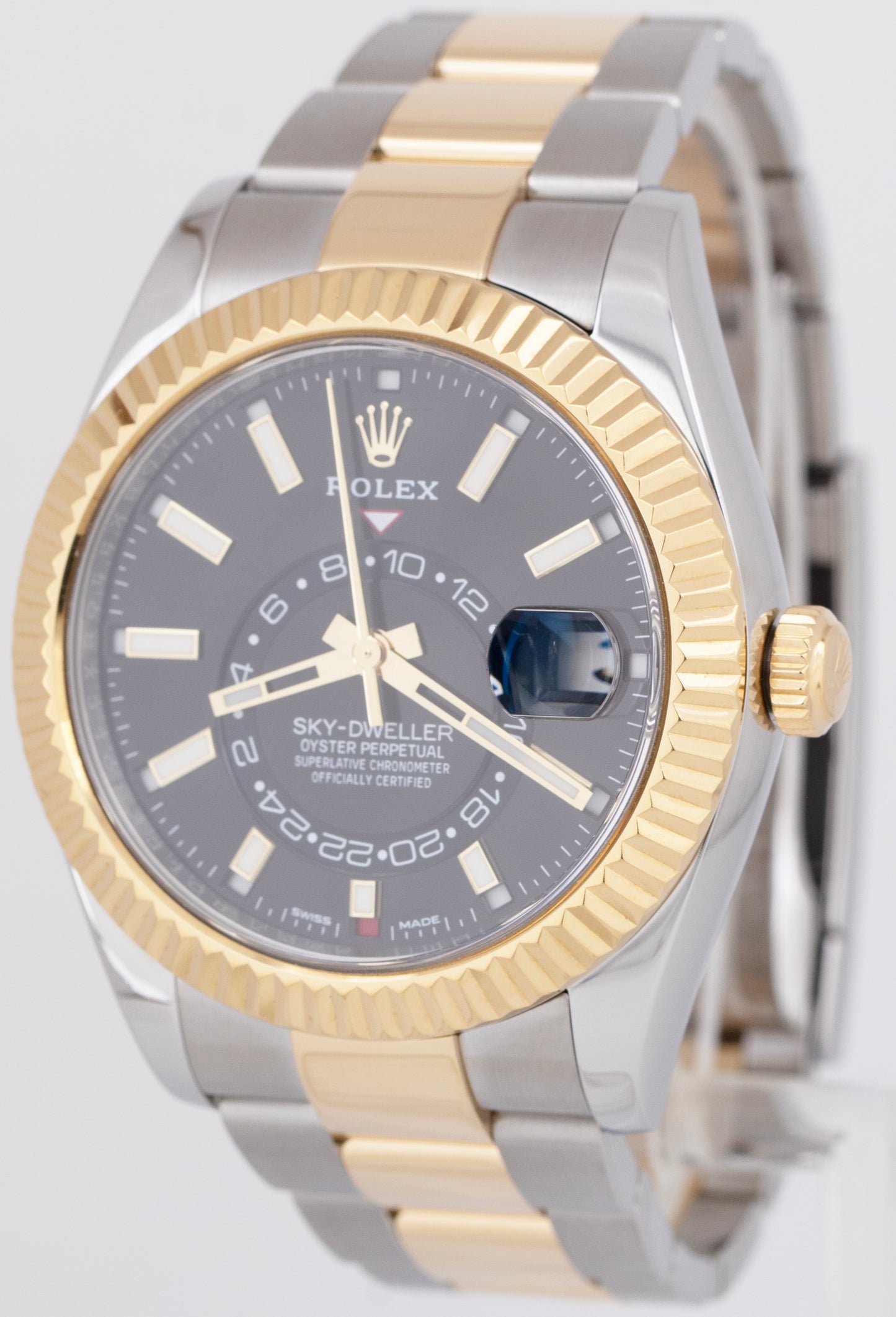 MINT PAPERS Rolex Sky-Dweller Two-Tone Gold Steel Black 42mm 326933 Watch BOX