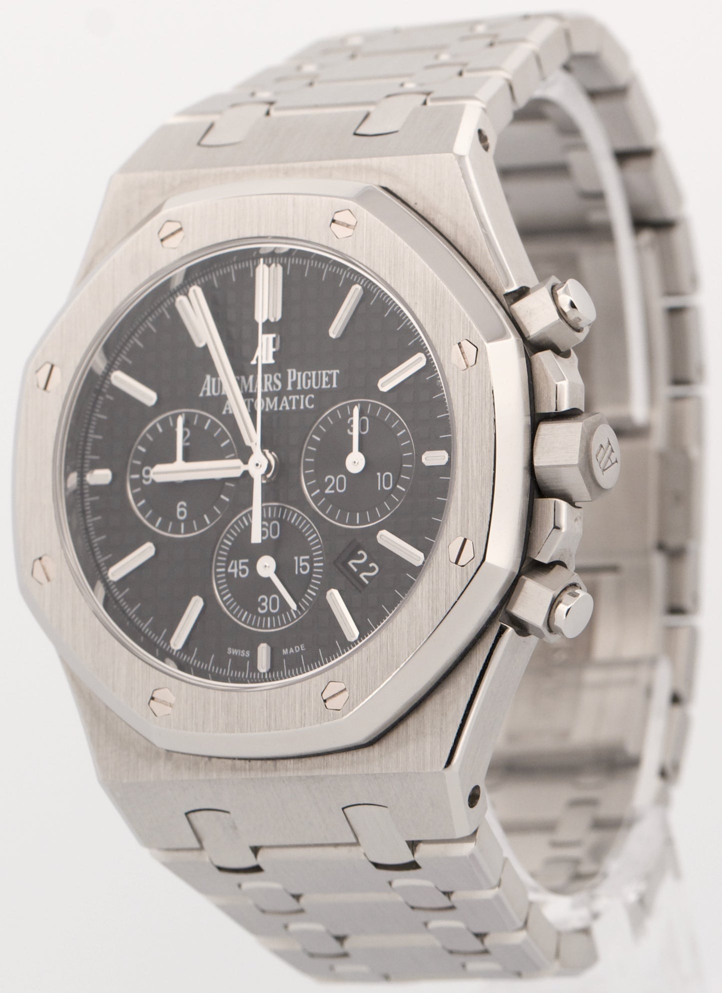 Audemars Piguet Royal Oak 41mm BLACK Chronograph Stainless Steel Watch 26320ST