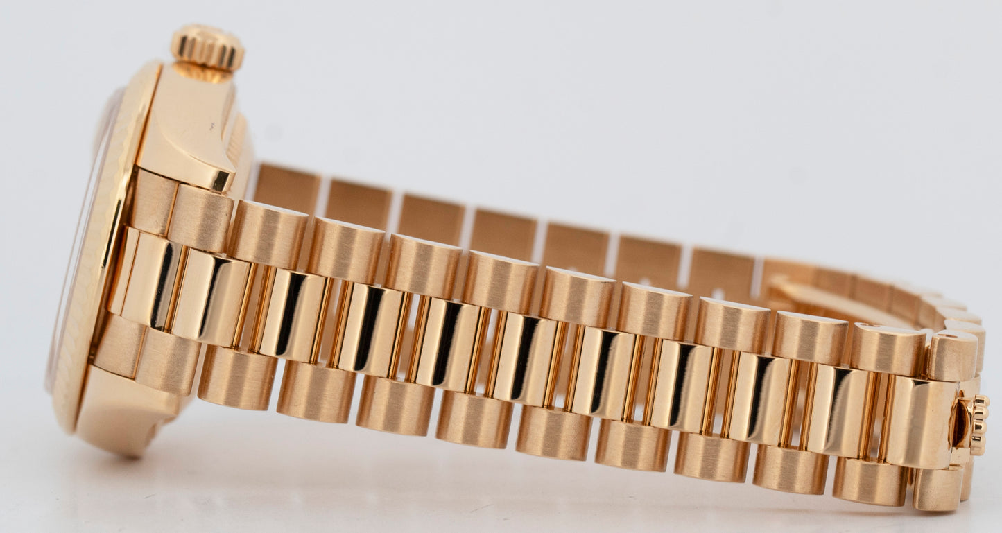 PAPERS Rolex DateJust President 28mm Champagne 18K Yellow Gold 279178 BOX