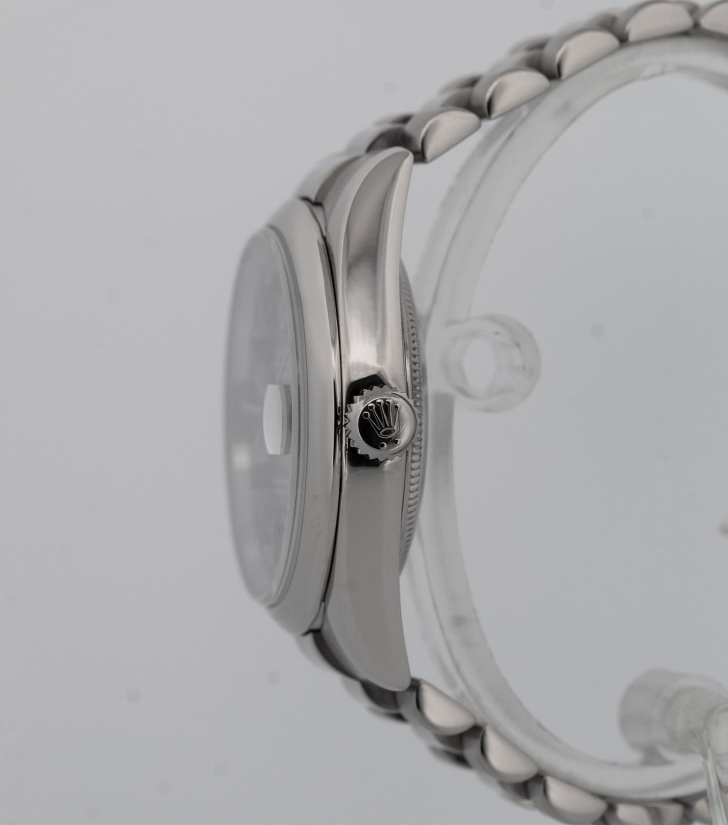 Rolex Day-Date President Black 36mm 18k White Gold Smooth Bezel Watch 118209