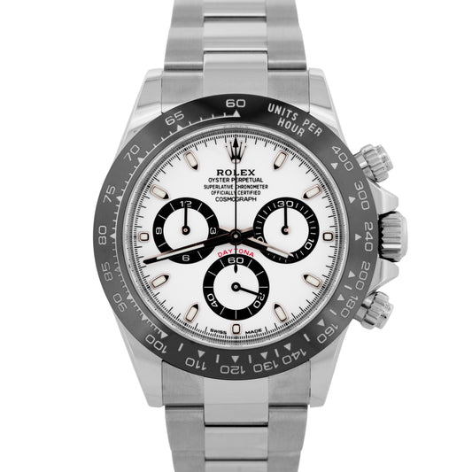 PAPERS Rolex Daytona Cosmograph PANDA Ceramic White Steel 40mm 116500 LN BOX