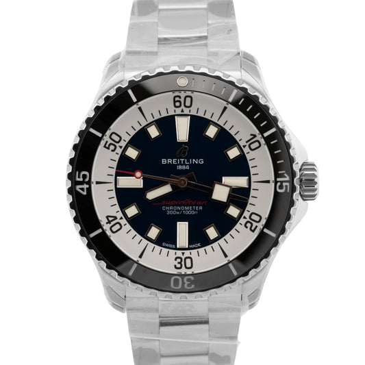 NEW PAPERS Breitling SuperOcean BLACK Stainless Steel 44mm A17376 Watch BOX