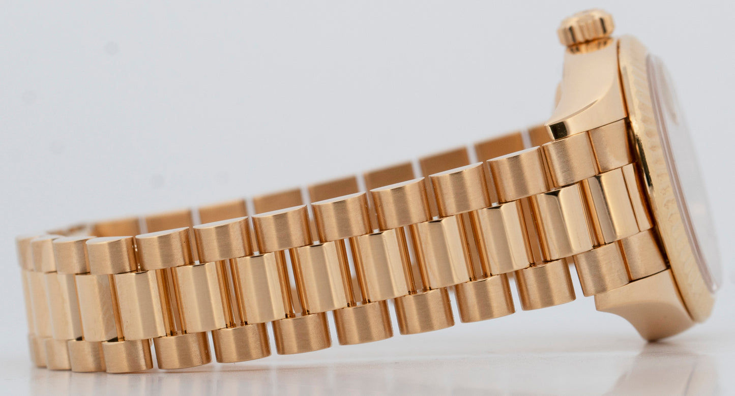 PAPERS Rolex DateJust President 28mm Champagne 18K Yellow Gold 279178 BOX