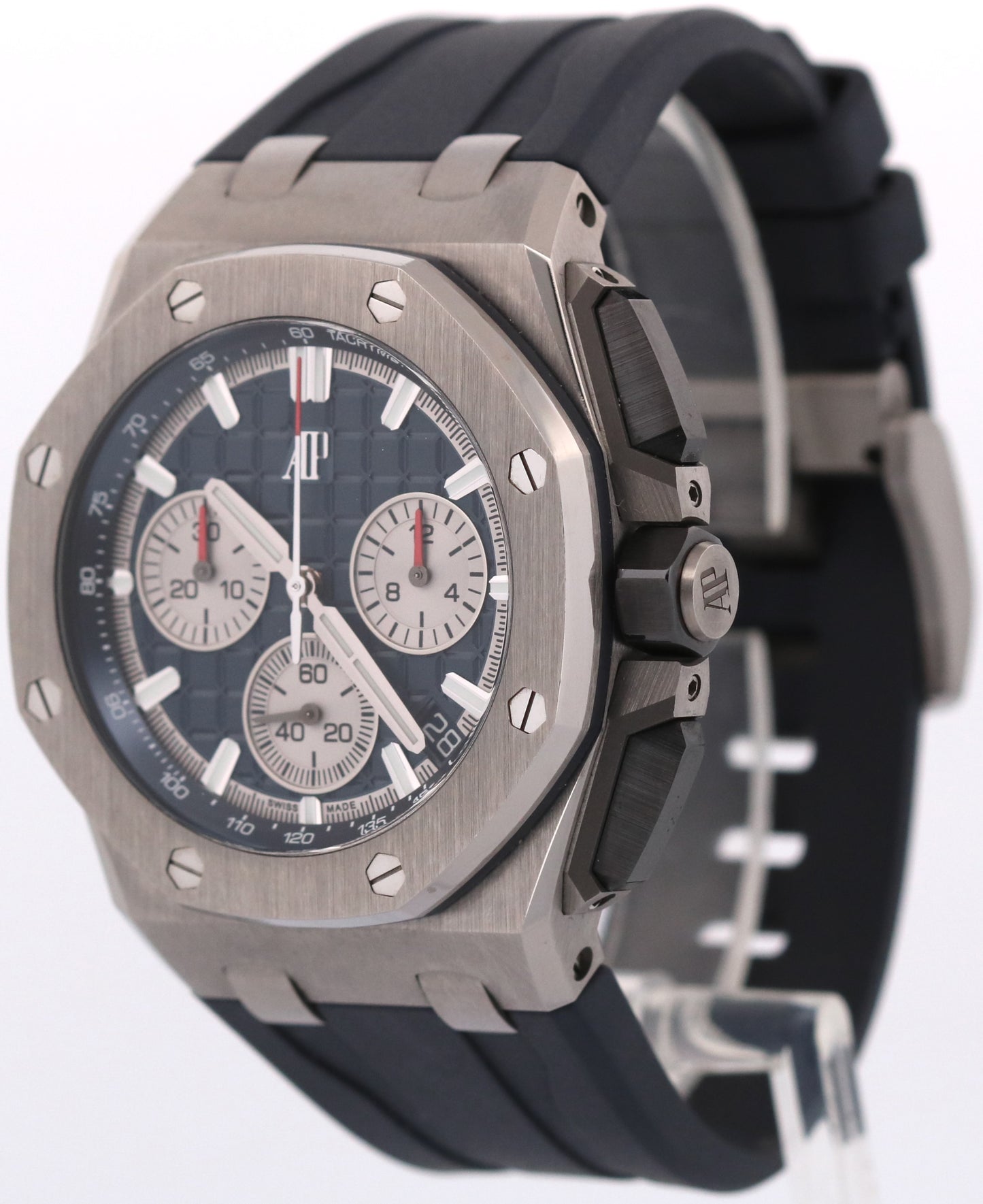 PAPERS Audemars Piguet Royal Oak Offshore BLUE Titanium Rubber 43mm 26420TI BOX