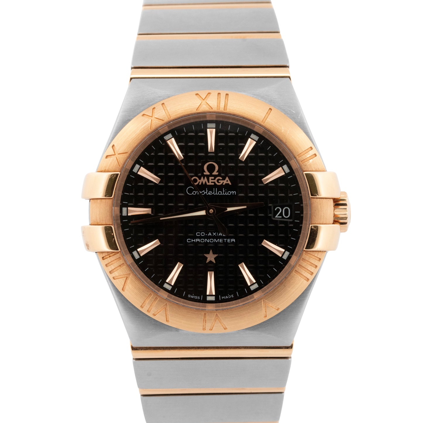 Omega Constellation BLACK Rose Gold Two-Tone 35mm 123.20.35.20.01.001 Watch BOX