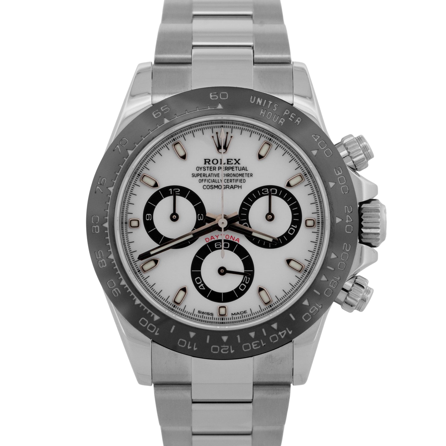 Rolex Daytona Cosmograph WHITE PANDA Ceramic Steel 40mm 116500 LN Watch