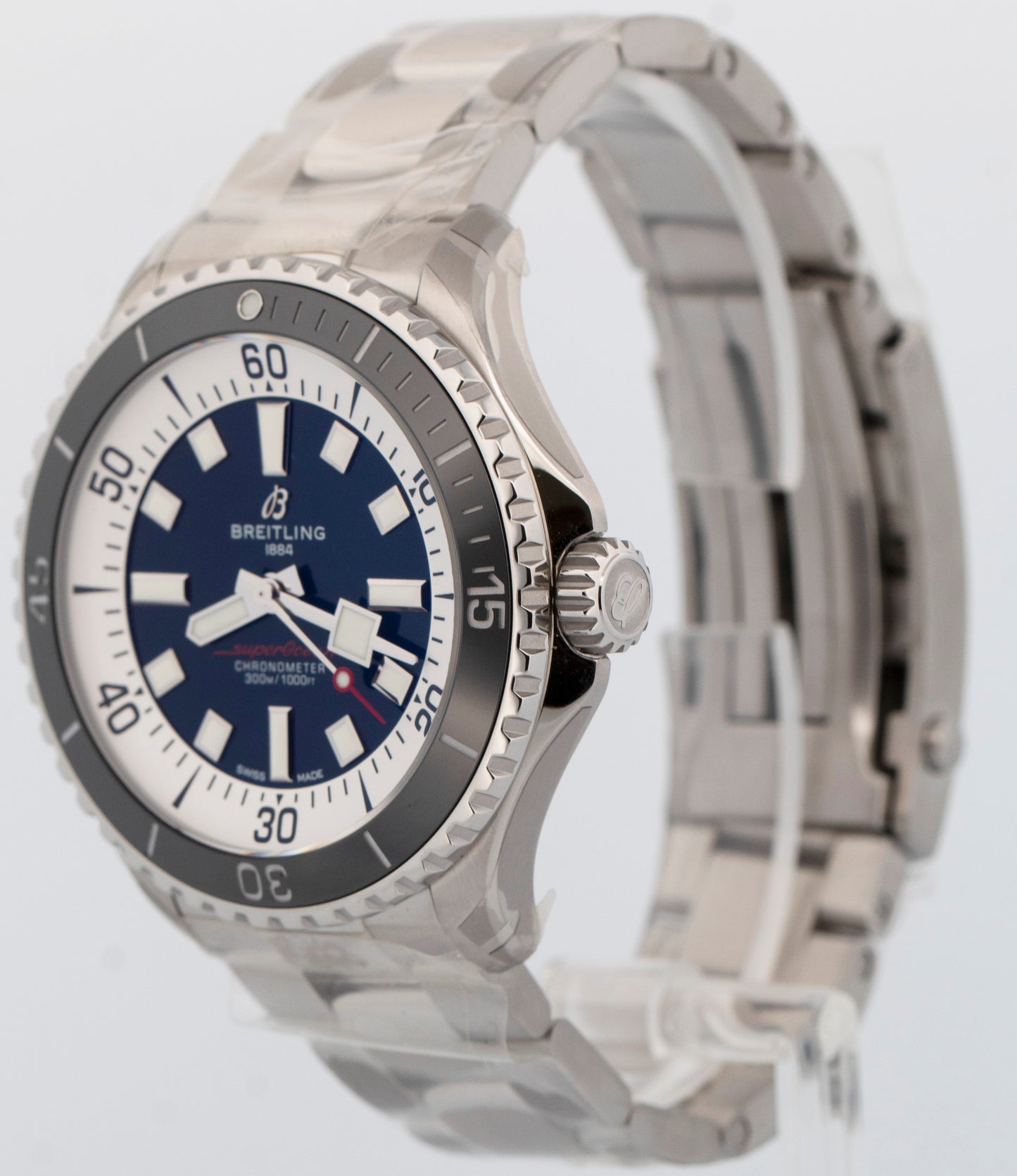 NEW PAPERS Breitling SuperOcean BLACK Stainless Steel 44mm A17376 Watch BOX