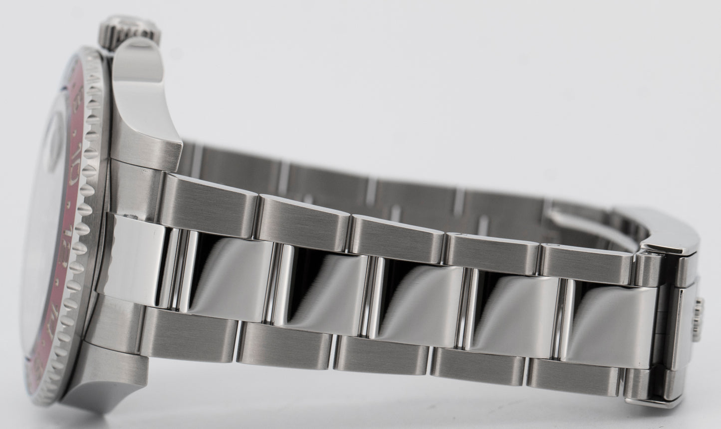 Rolex GMT-Master II 40mm PEPSI Red Blue Stainless Steel Oyster Watch 126710 BLRO