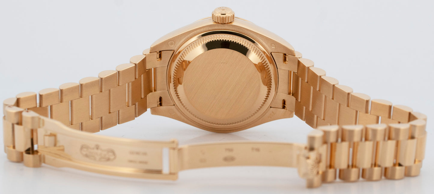 PAPERS Rolex DateJust President 28mm Champagne 18K Yellow Gold 279178 BOX