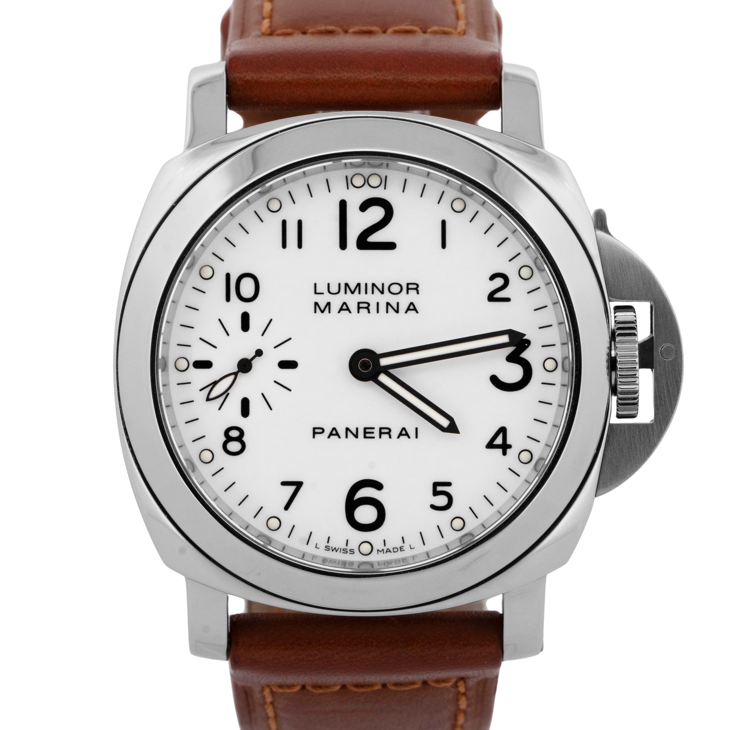 Panerai PAM 113 Luminor Marina White Stainless Steel Manual Watch 44mm PAM00113