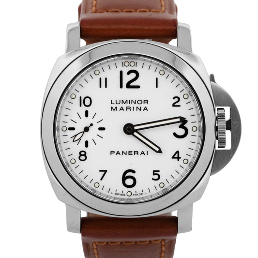 Panerai PAM 113 Luminor Marina White Stainless Steel Manual Watch 44mm PAM00113