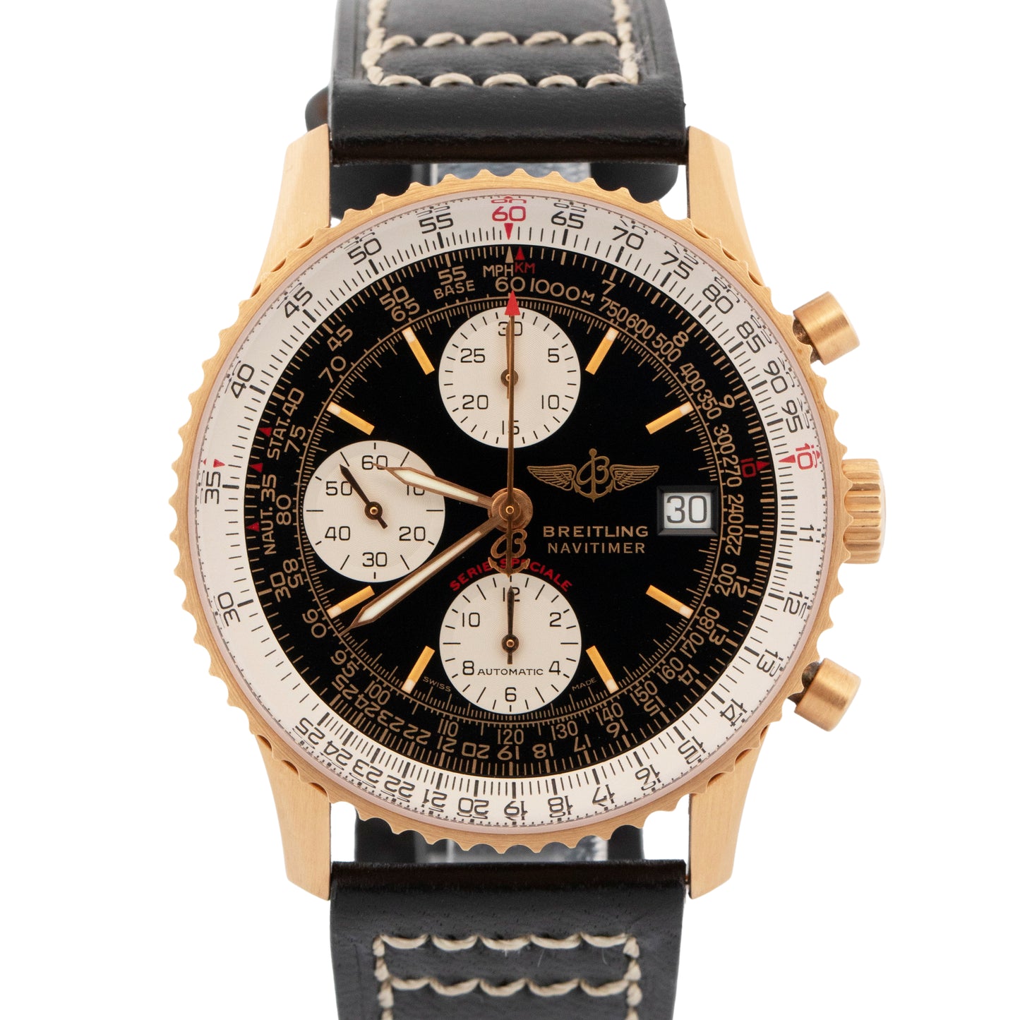 Breitling Navitimer Fighter BLACK 18K Yellow Gold 41.5mm H13330 Watch BOX