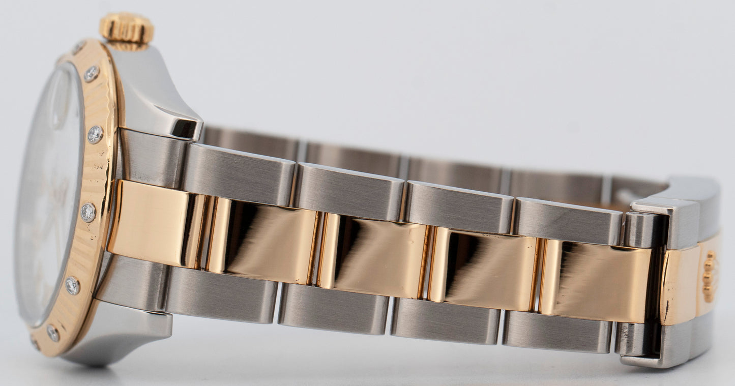 Rolex DateJust Mid-Size 31mm White Roman DIAMOND Two-Tone 18K Gold Watch 178313