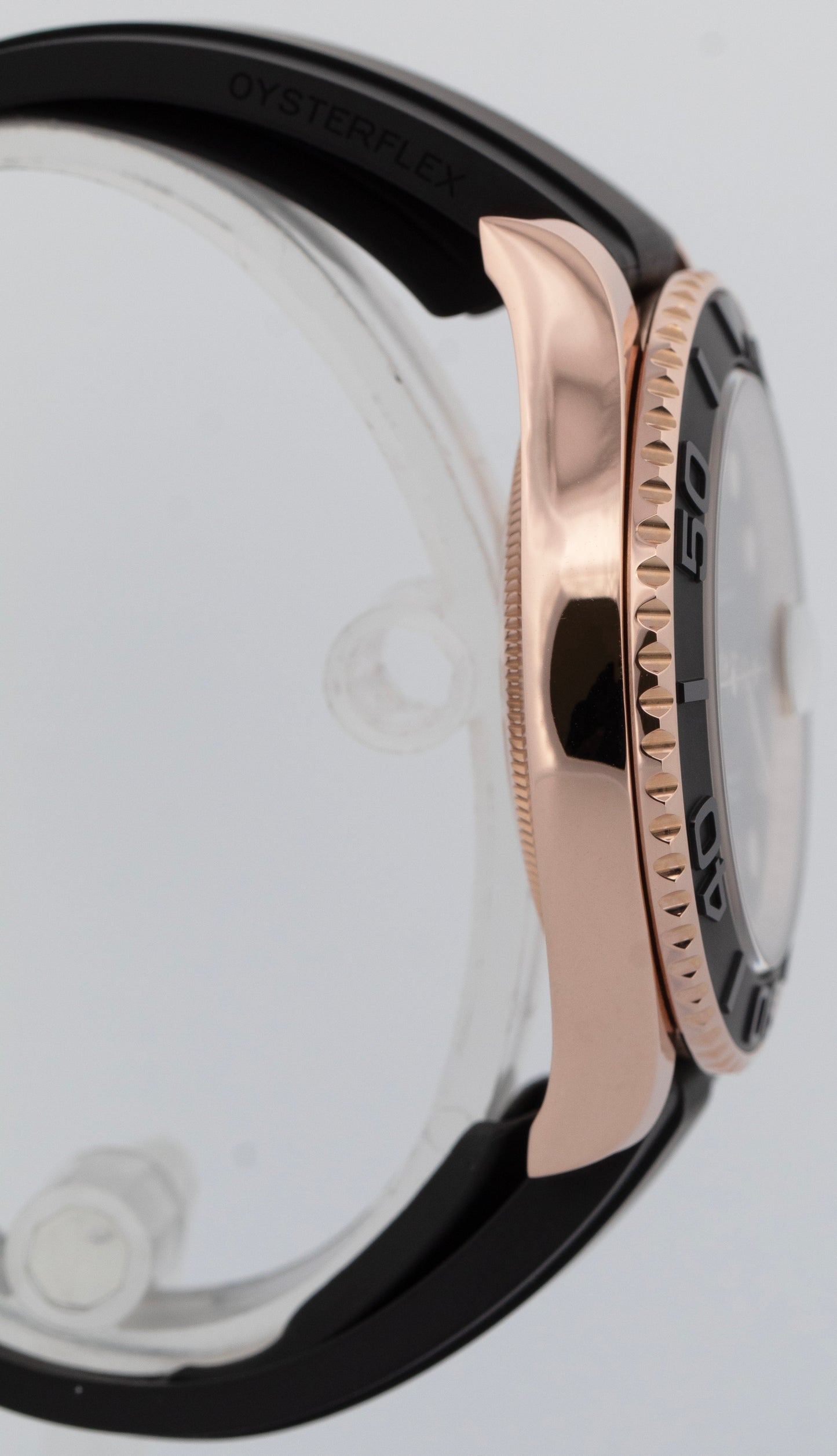 Rolex Yacht-Master BLACK Rose Gold Oysterflex Rubber Ceramic 40mm Watch 116655