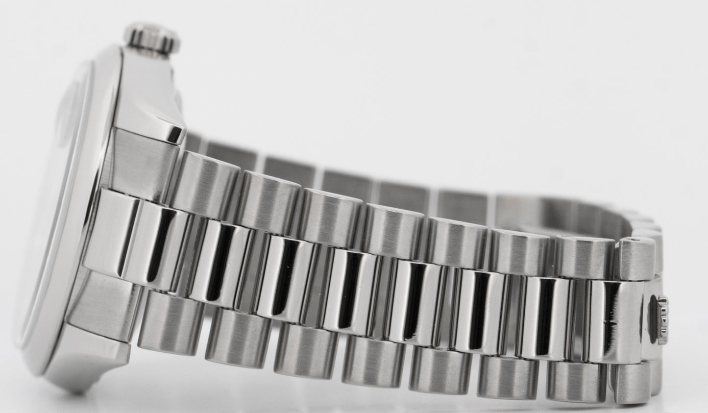 Rolex Day-Date President Black 36mm 18k White Gold Smooth Bezel Watch 118209