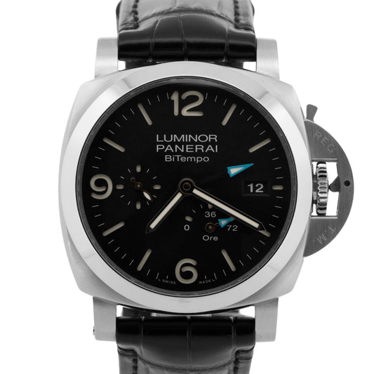 2025 Panerai Luminor BiTempo Power Reserve PAM01360 Black Steel 44mm Box Papers