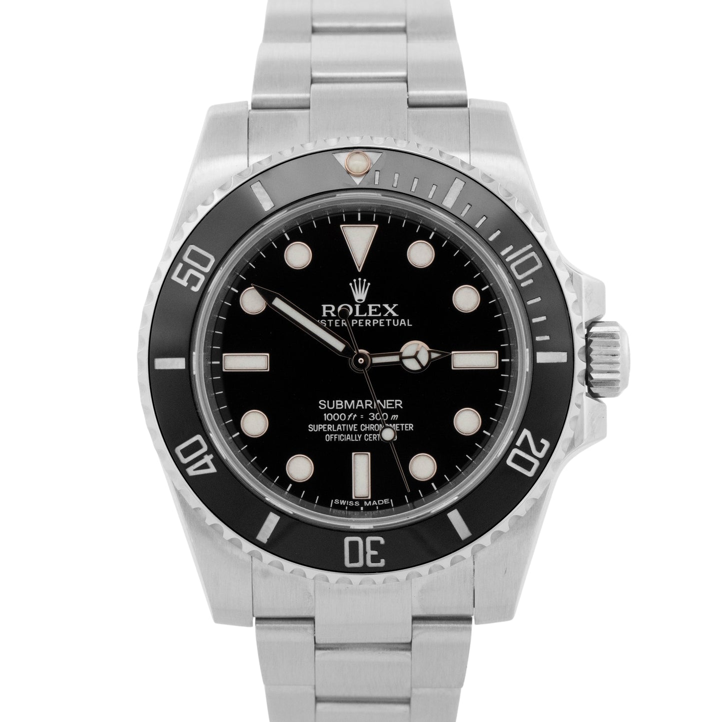 PAPERS Rolex Submariner No-Date 40mm BLACK Ceramic Stainless Steel 114060 LN BOX