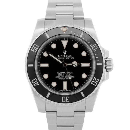 PAPERS Rolex Submariner No-Date 40mm BLACK Ceramic Stainless Steel 114060 LN BOX