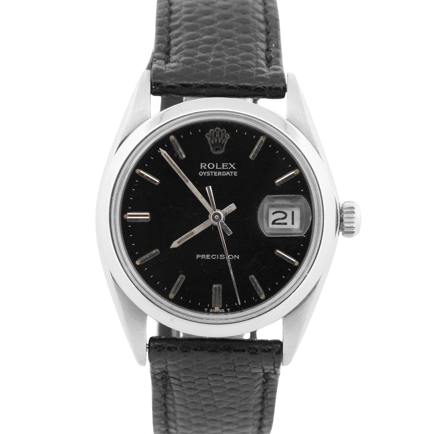 Rolex Oysterdate Precision BLACK Stainless Steel 34mm 6694 Watch