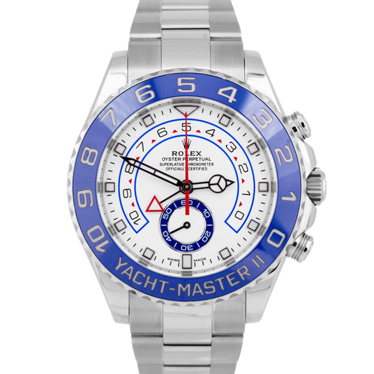 MINT Rolex Yacht-Master II NEW HANDS 44mm Stainless Steel Blue Watch 116680