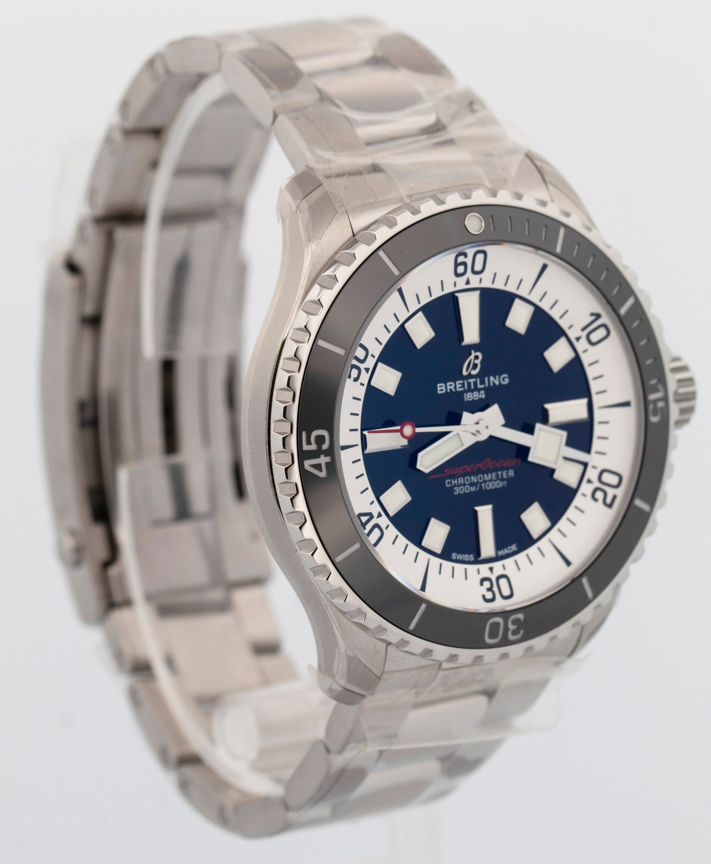 NEW PAPERS Breitling SuperOcean BLACK Stainless Steel 44mm A17376 Watch BOX