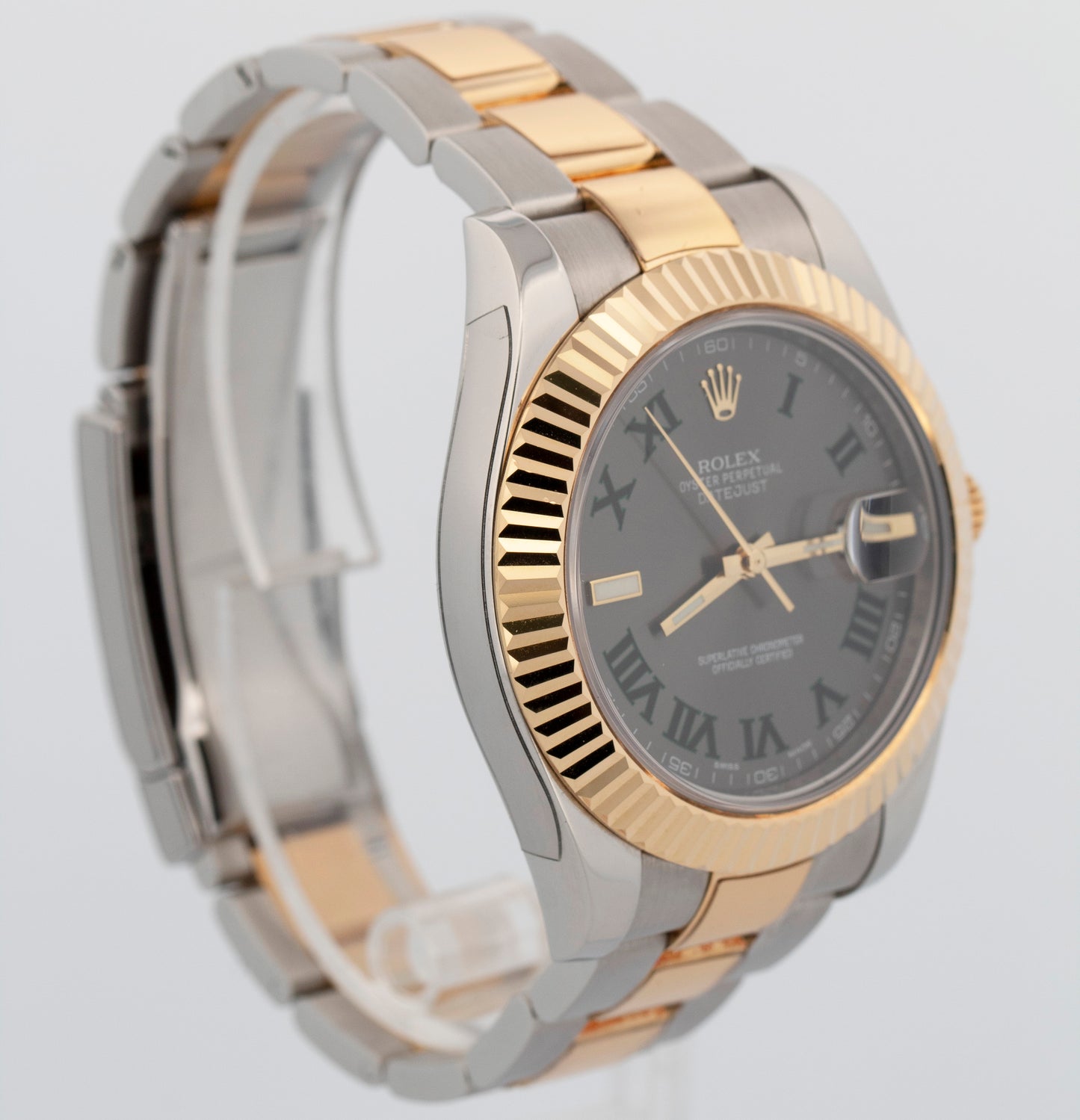 2015 Rolex DateJust II 116333 Wimbledon Two-Tone Gold 41mm Watch Box Papers