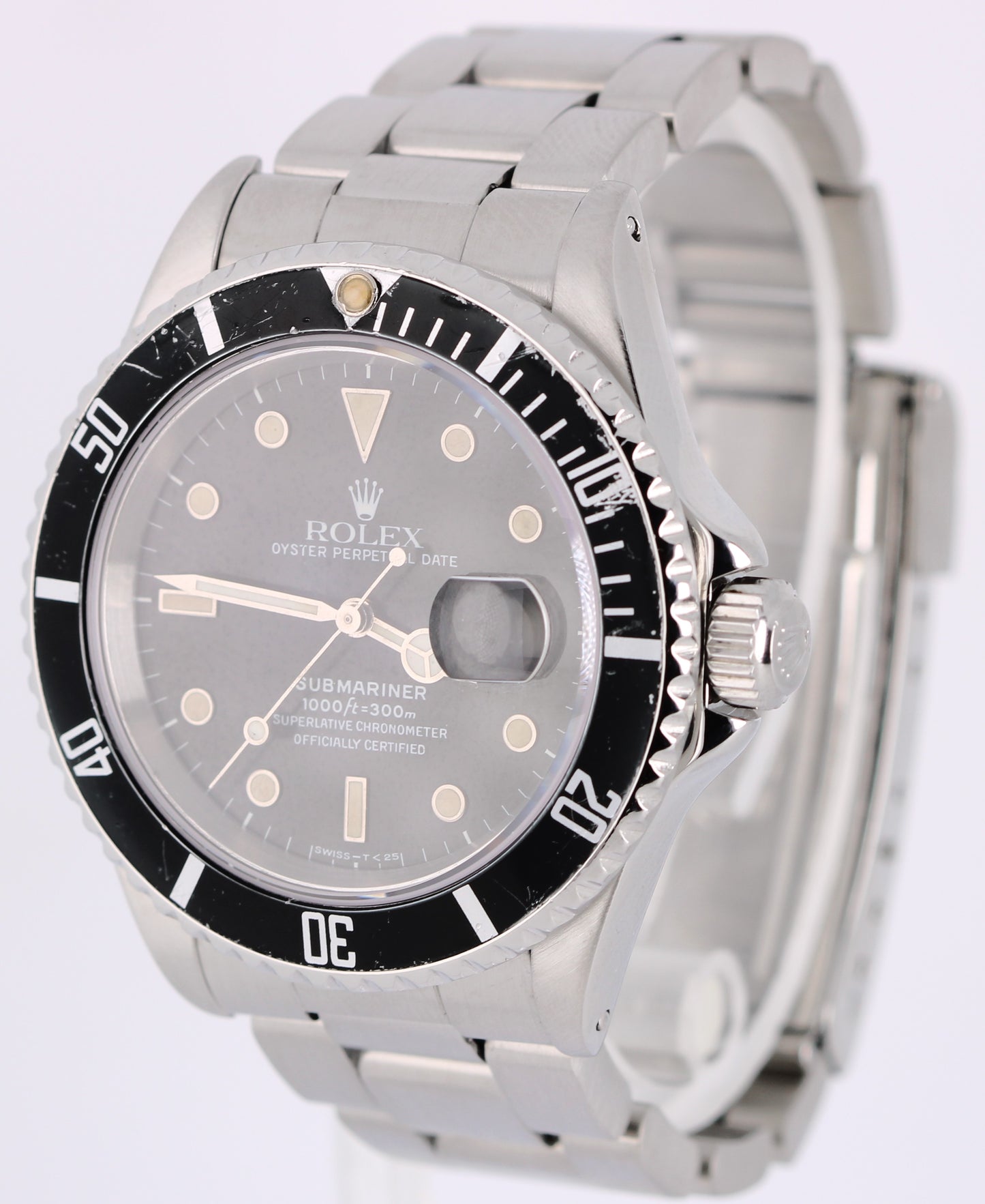 VINTAGE Rolex Submariner Date Stainless Steel Black 40mm 16610 Watch