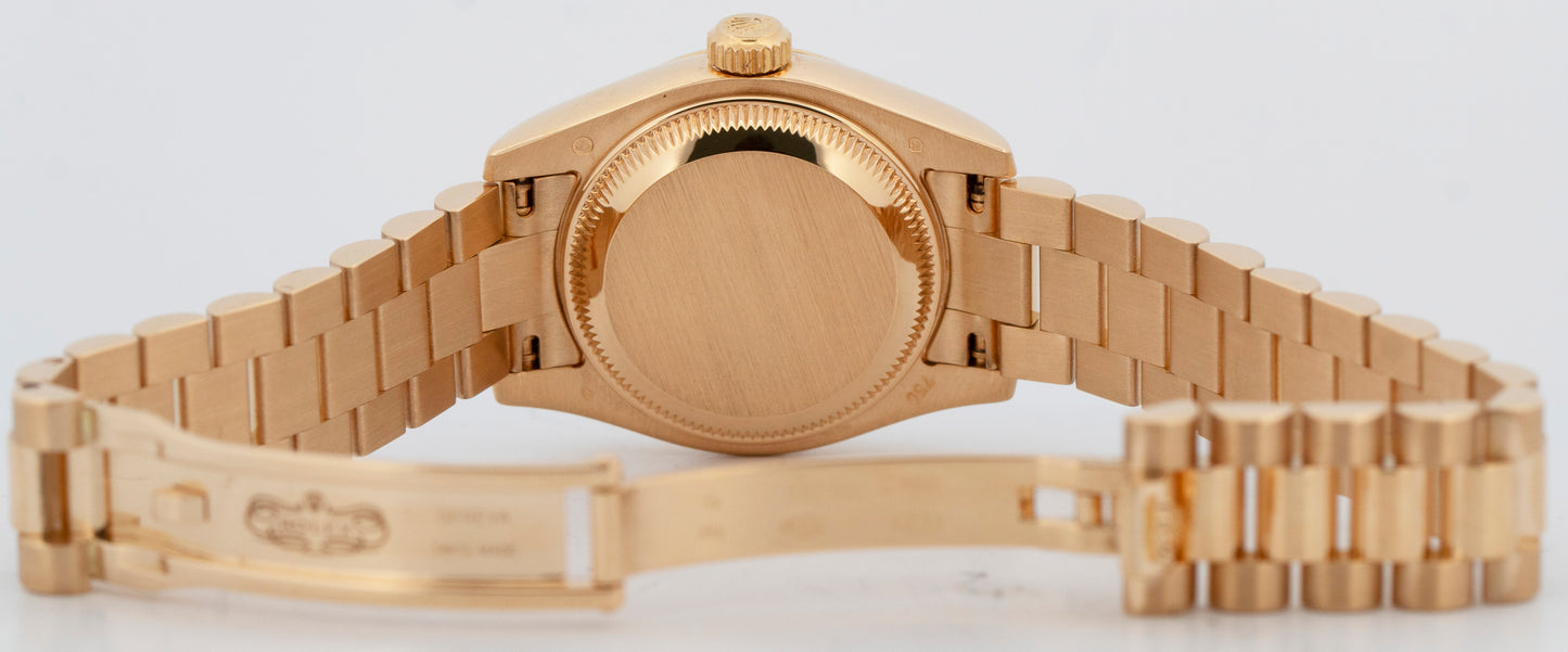 Ladies Rolex DateJust President 26mm Silver 18K Yellow Gold 179178 Watch